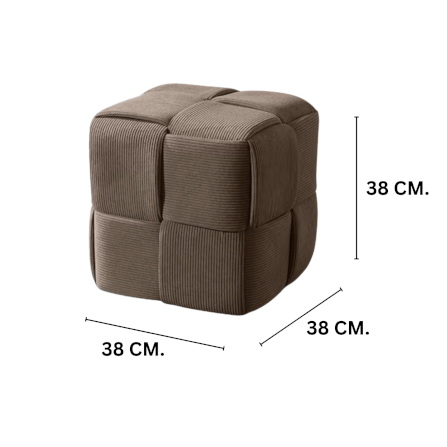 สตูลผ้าลูกฟูก MY DOLLS HOUSE COZY CUBE 38 ซม. สีน้ำตาล_1